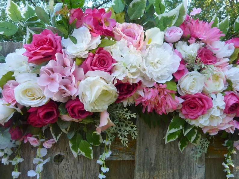 Fuchsia Wedding flowers, Rose Wedding Arch Decorations