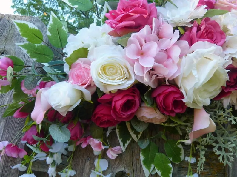 Fuchsia Wedding flowers, Rose Wedding Arch Decorations