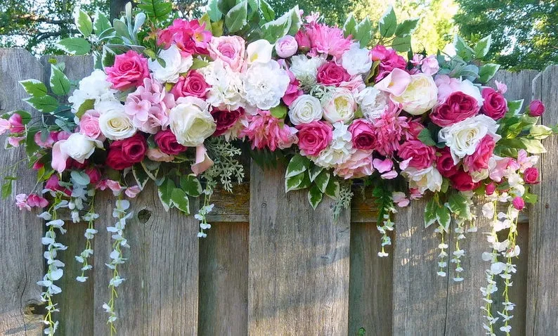 Fuchsia Wedding flowers, Rose Wedding Arch Decorations