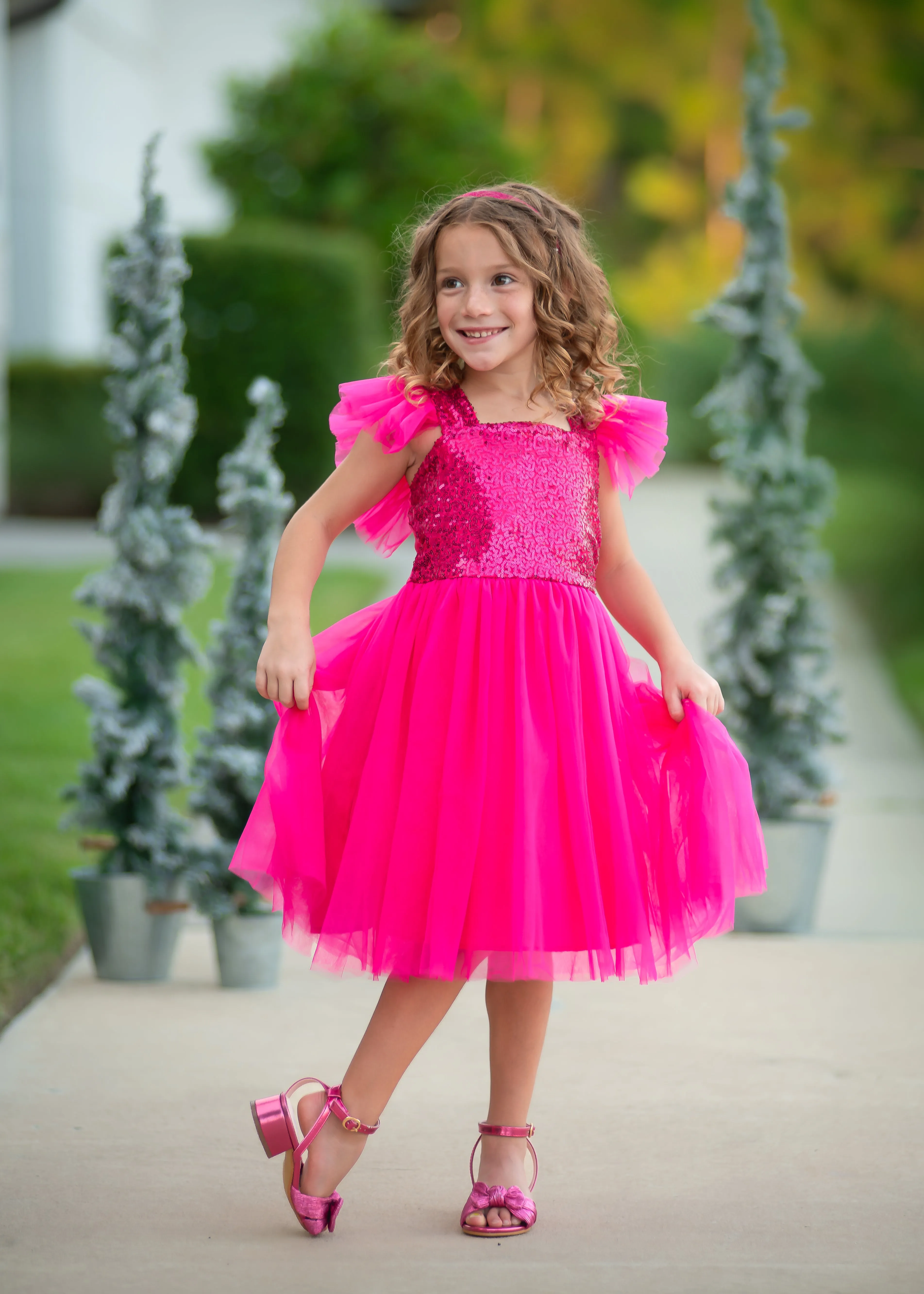 HOT PINK SPARKLE TUTU DRESS - READY TO SHIP!