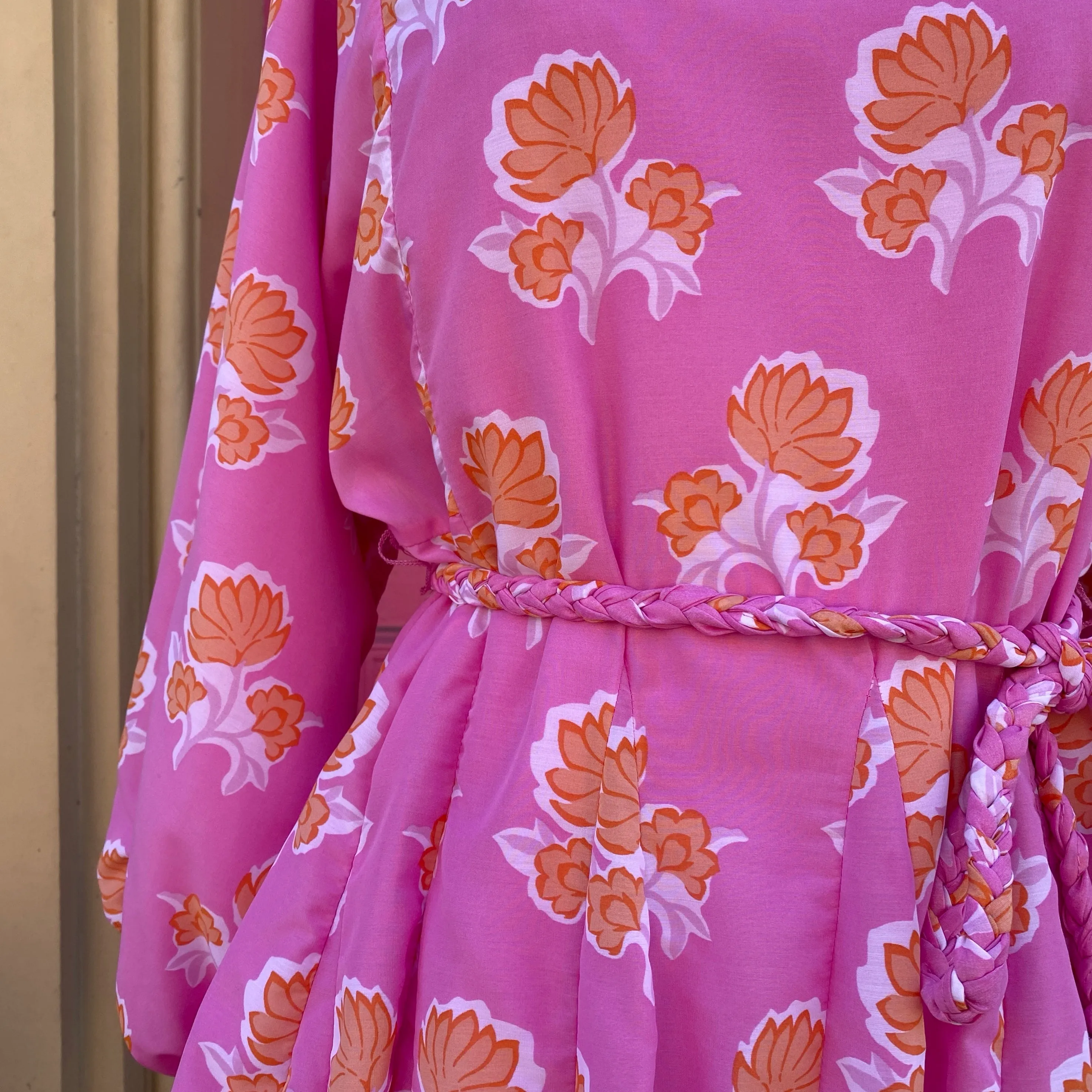 J.Marie pink orange floral dress size Medium