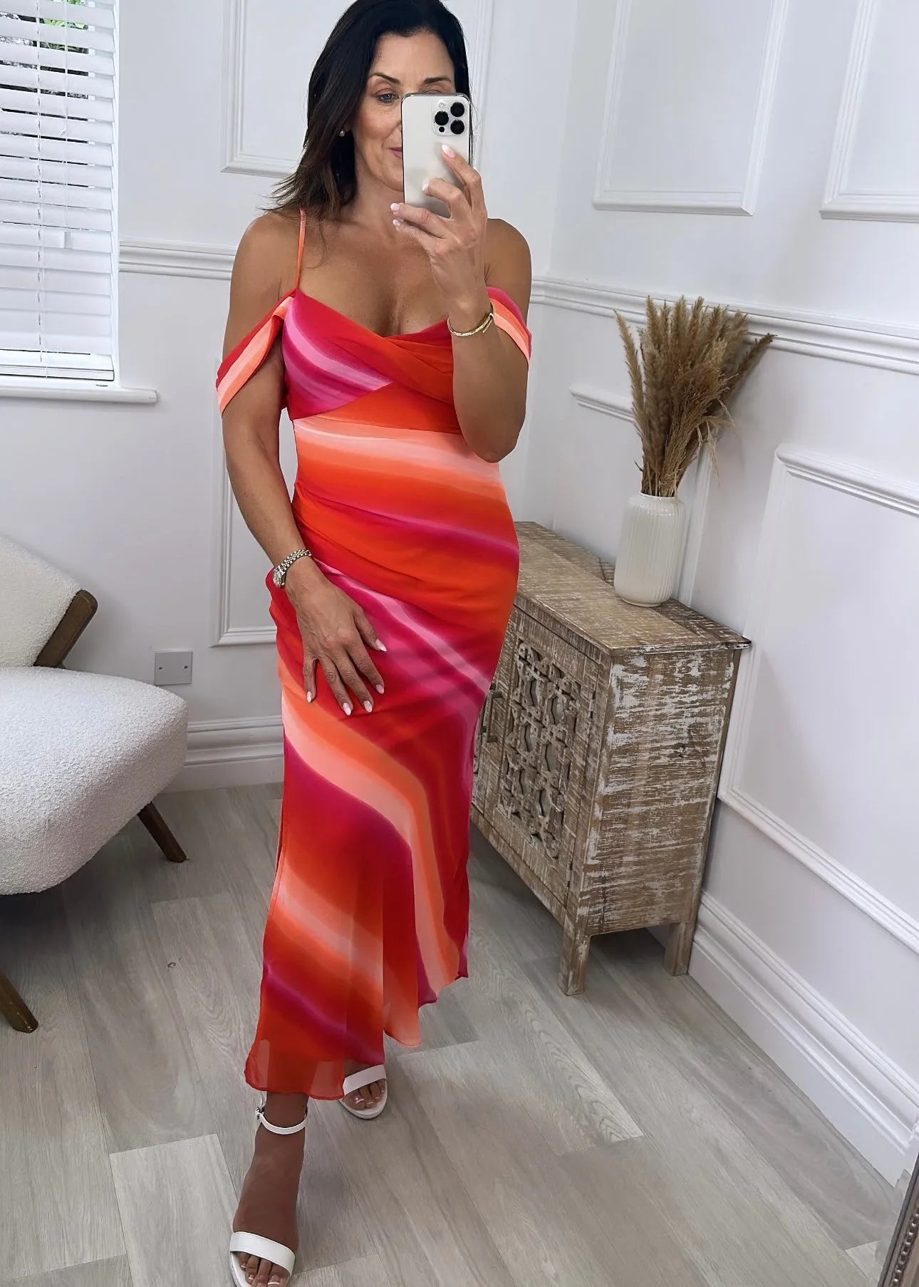 Julia Sunset Orange Maxi Dress