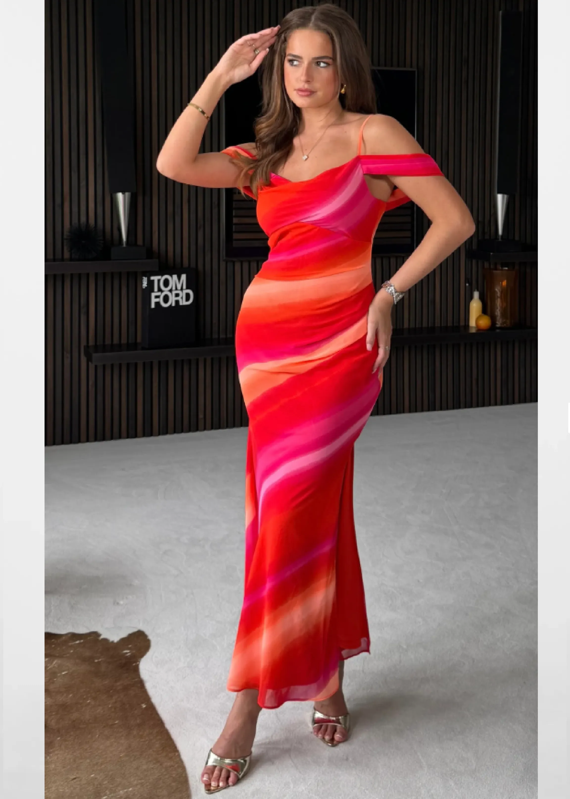 Julia Sunset Orange Maxi Dress