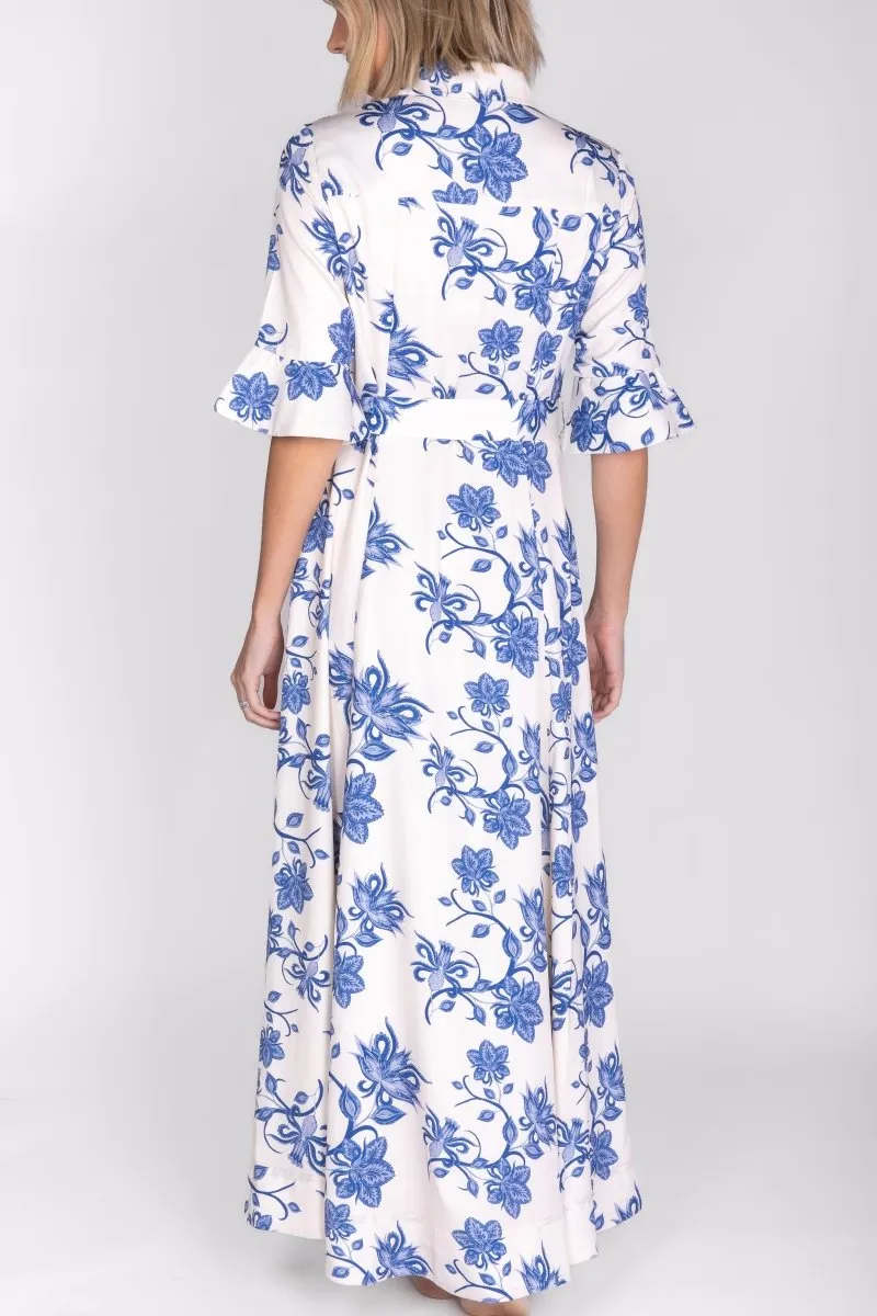 LAUREN DRESS (BLUE PATTERN)