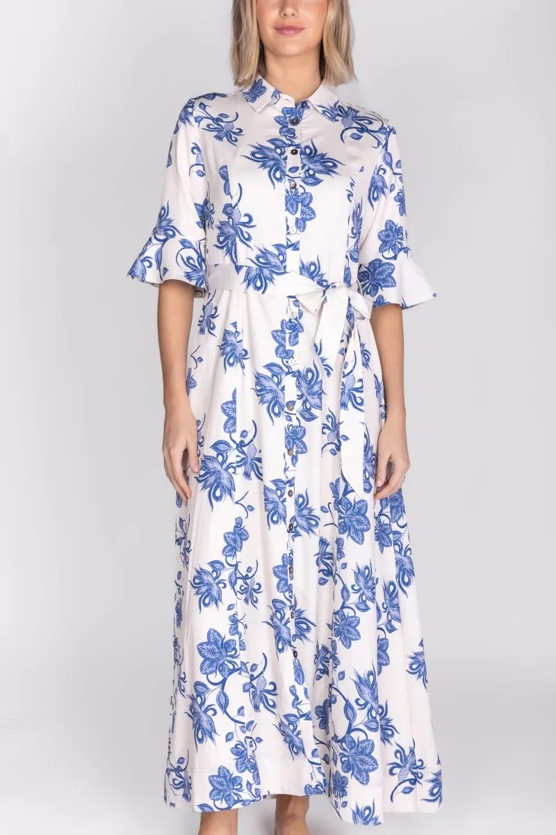 LAUREN DRESS (BLUE PATTERN)