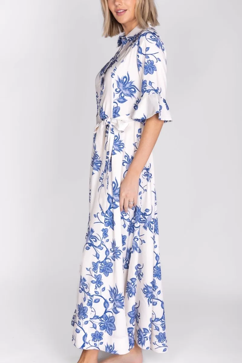 LAUREN DRESS (BLUE PATTERN)