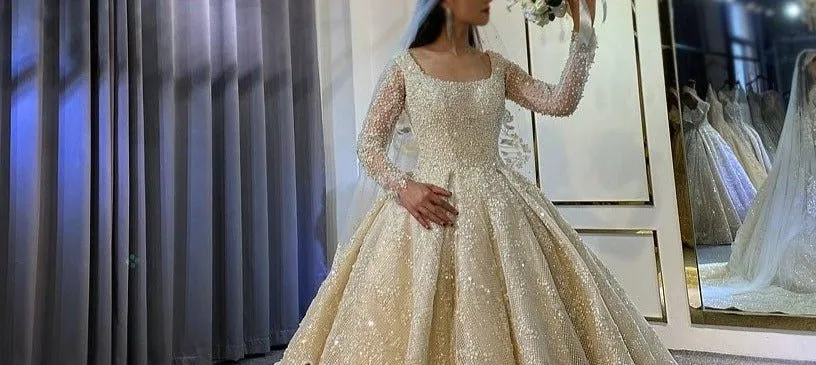 Long Sleeves Lace Wedding Dress 2021