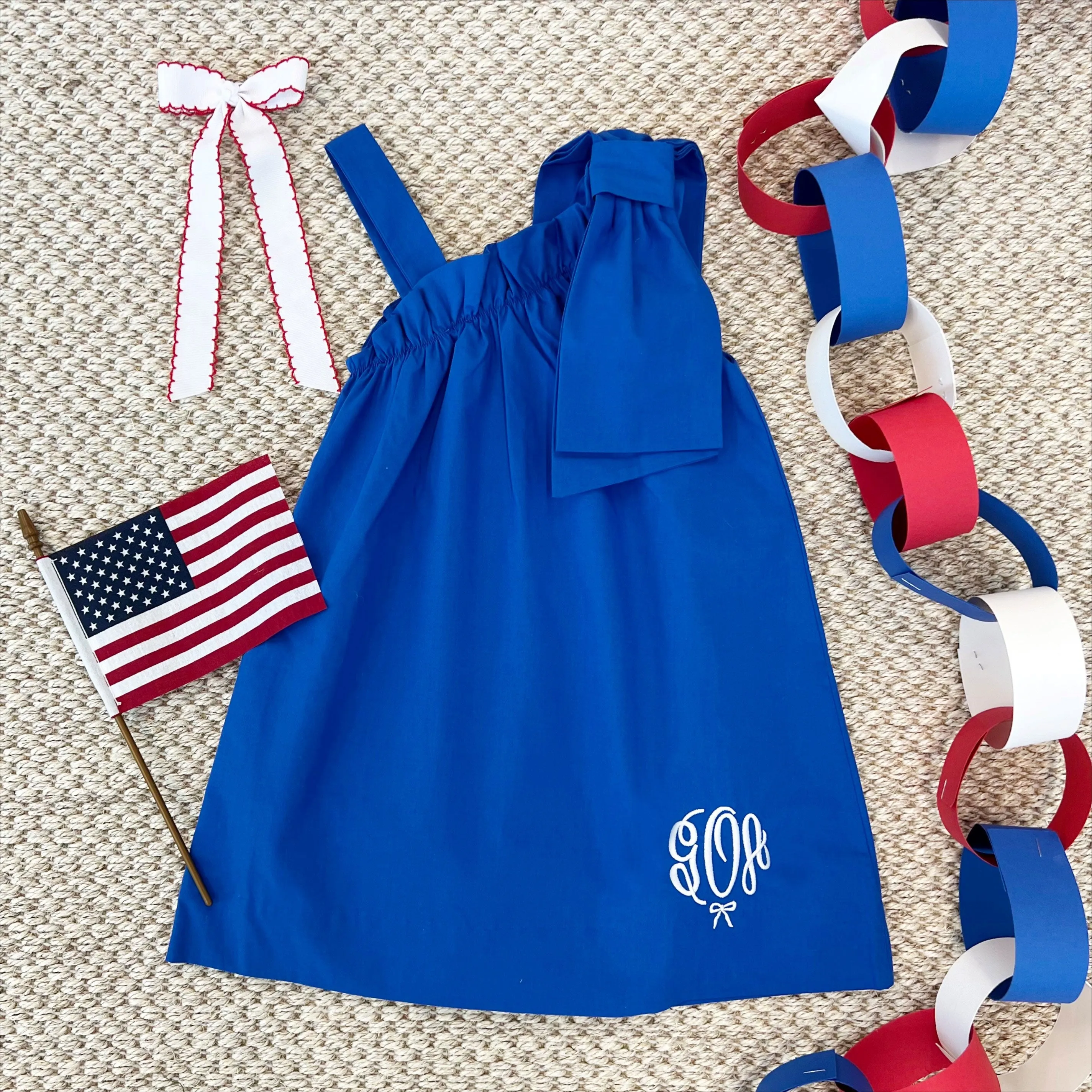 Maebelle Bow Dress - Rockefeller Royal Blue