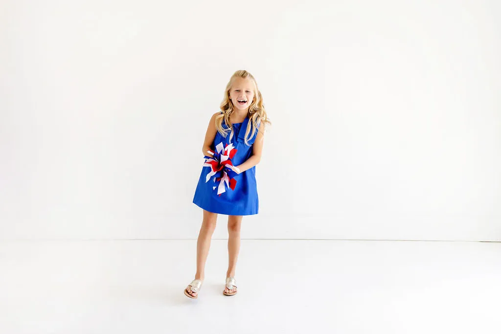 Maebelle Bow Dress - Rockefeller Royal Blue