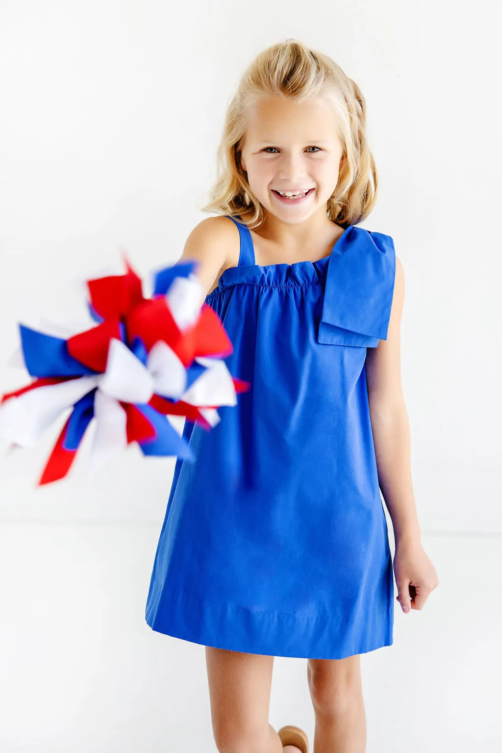 Maebelle Bow Dress - Rockefeller Royal Blue