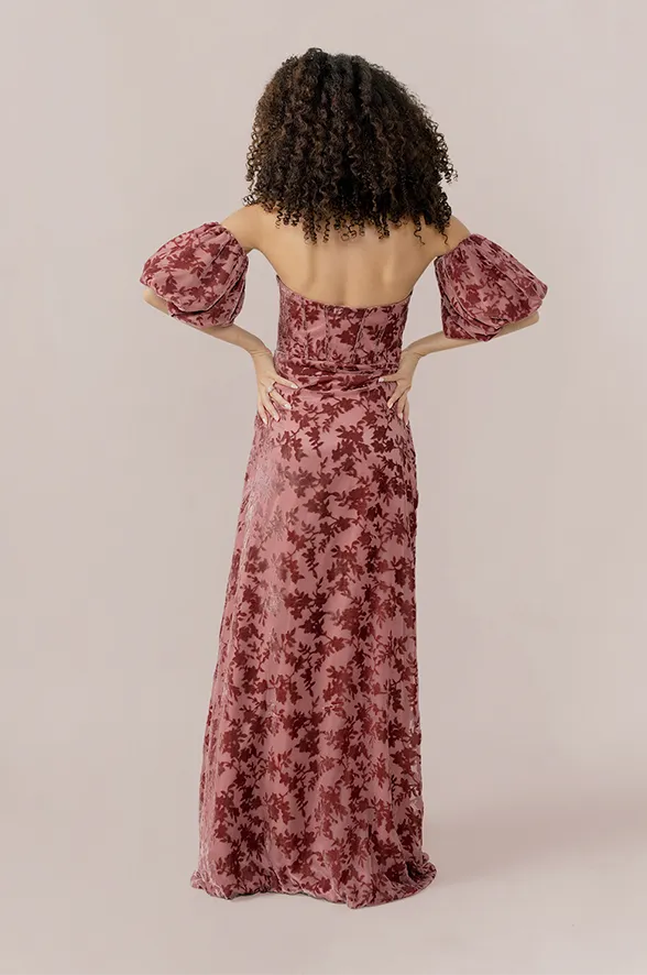 Mona Floral Burnout Velvet Dress | Made To Order