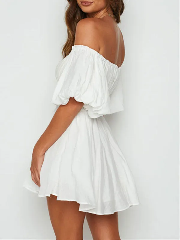 Off Shoulder White MIni Dress