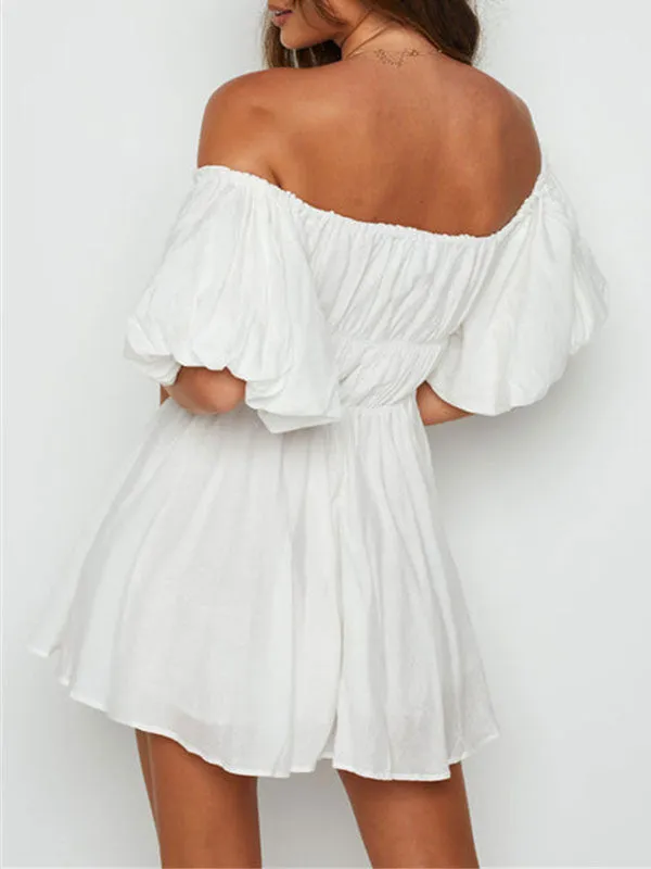 Off Shoulder White MIni Dress