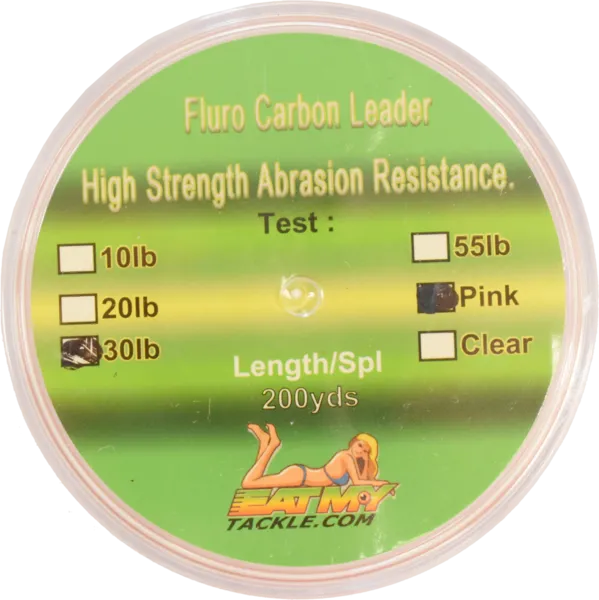 Pink Fluorocarbon Fishing Leader - 200 Yards | 10, 20, 30, or 55 lbs.