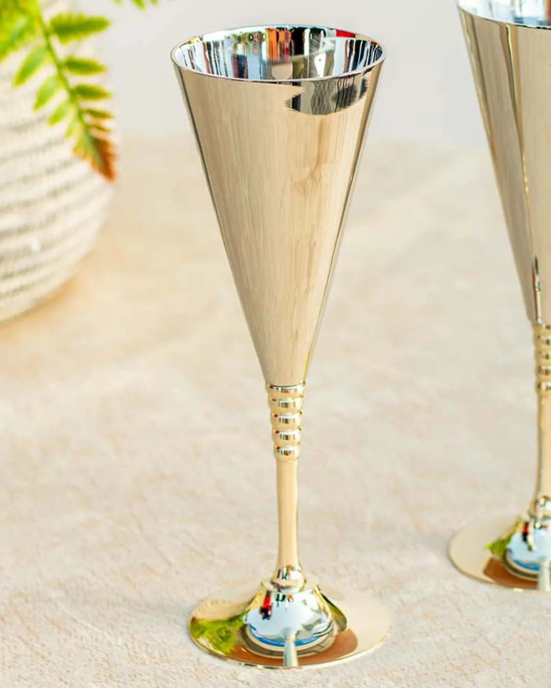 "Ageless Silver" Champagne Glasses - Set of 2