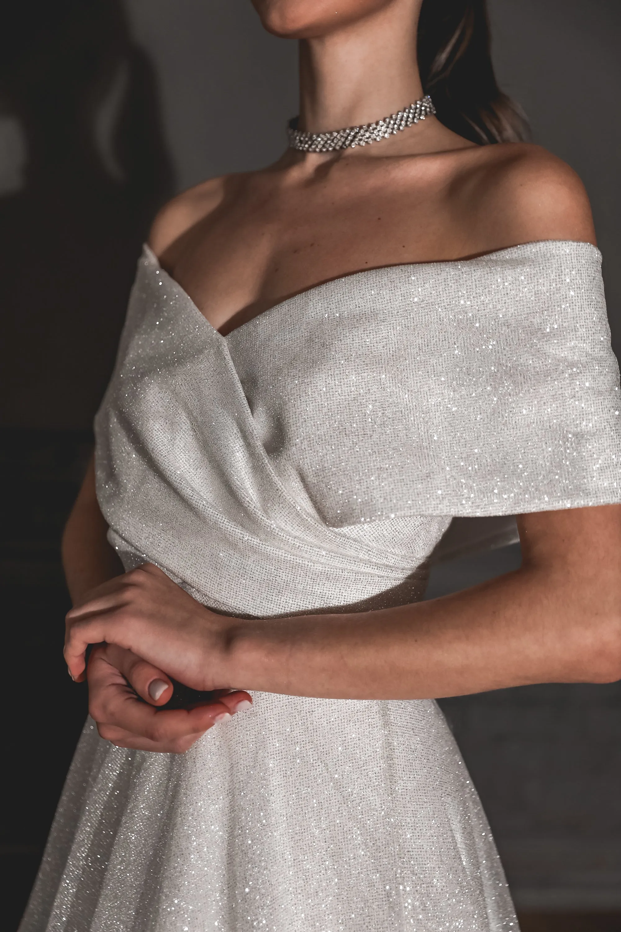 Shimmering Off-the-Shoulder Wedding Dress Melanie