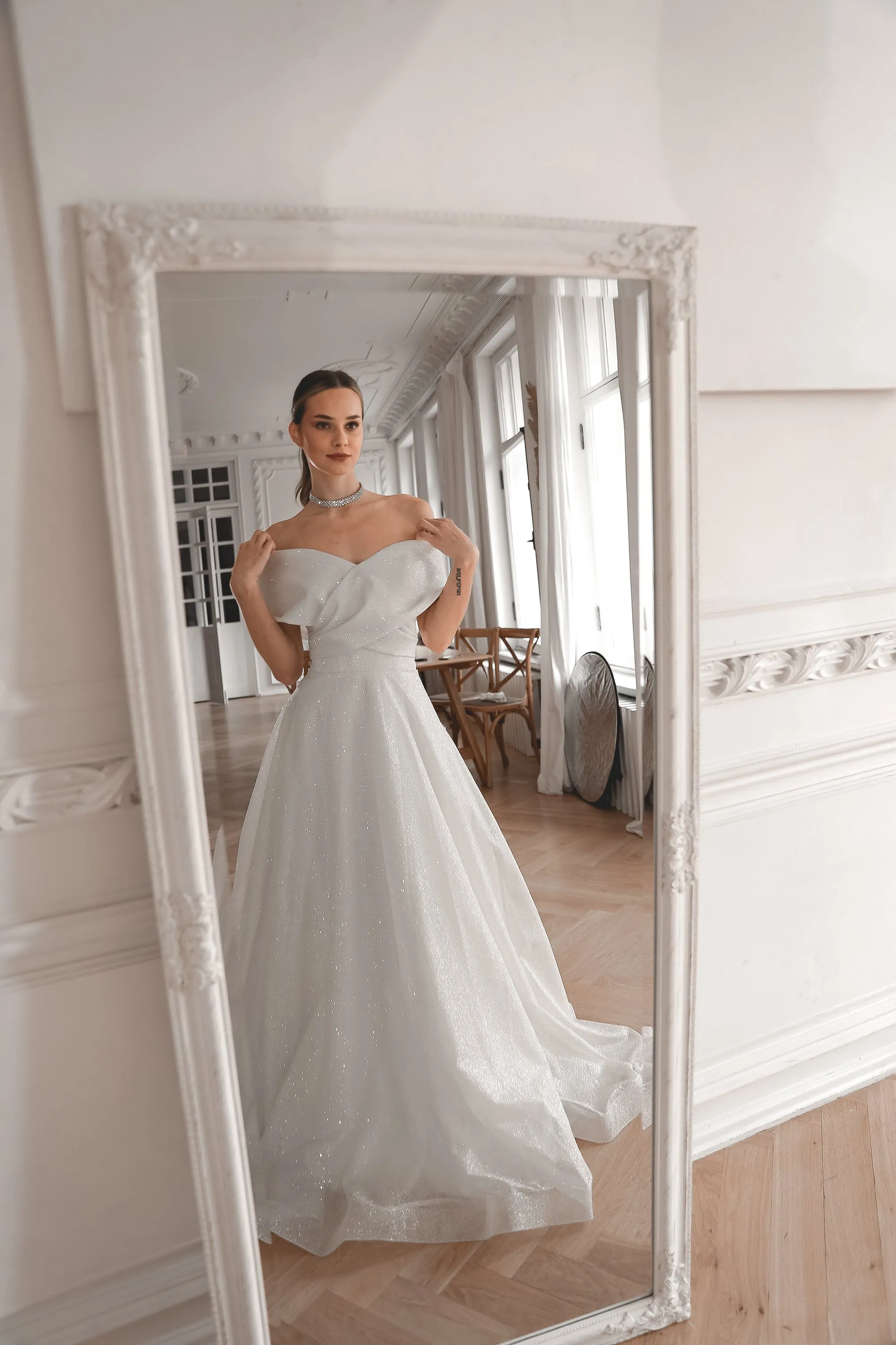 Shimmering Off-the-Shoulder Wedding Dress Melanie