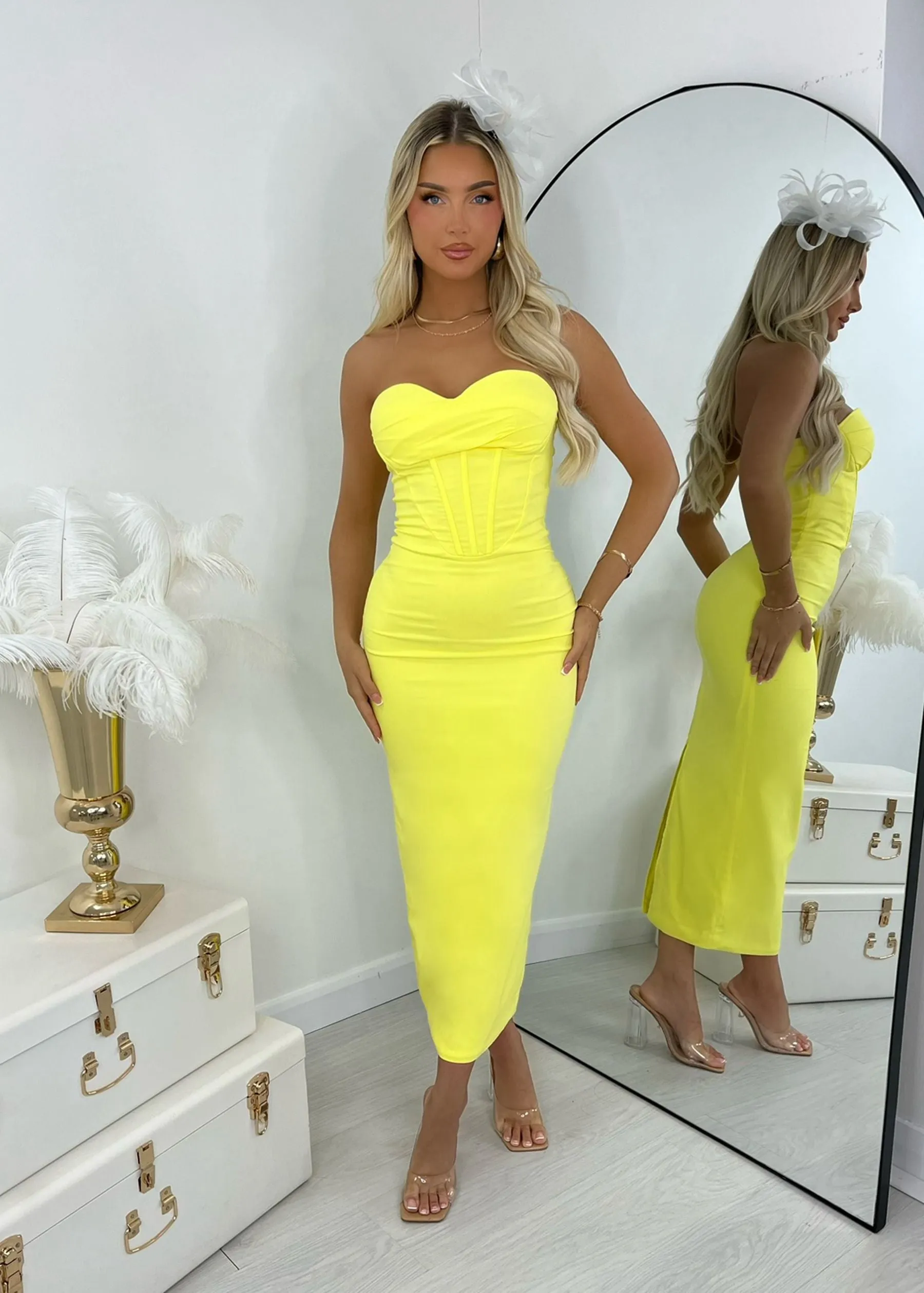 Sweeter Than Honey Midi Dress - Yellow