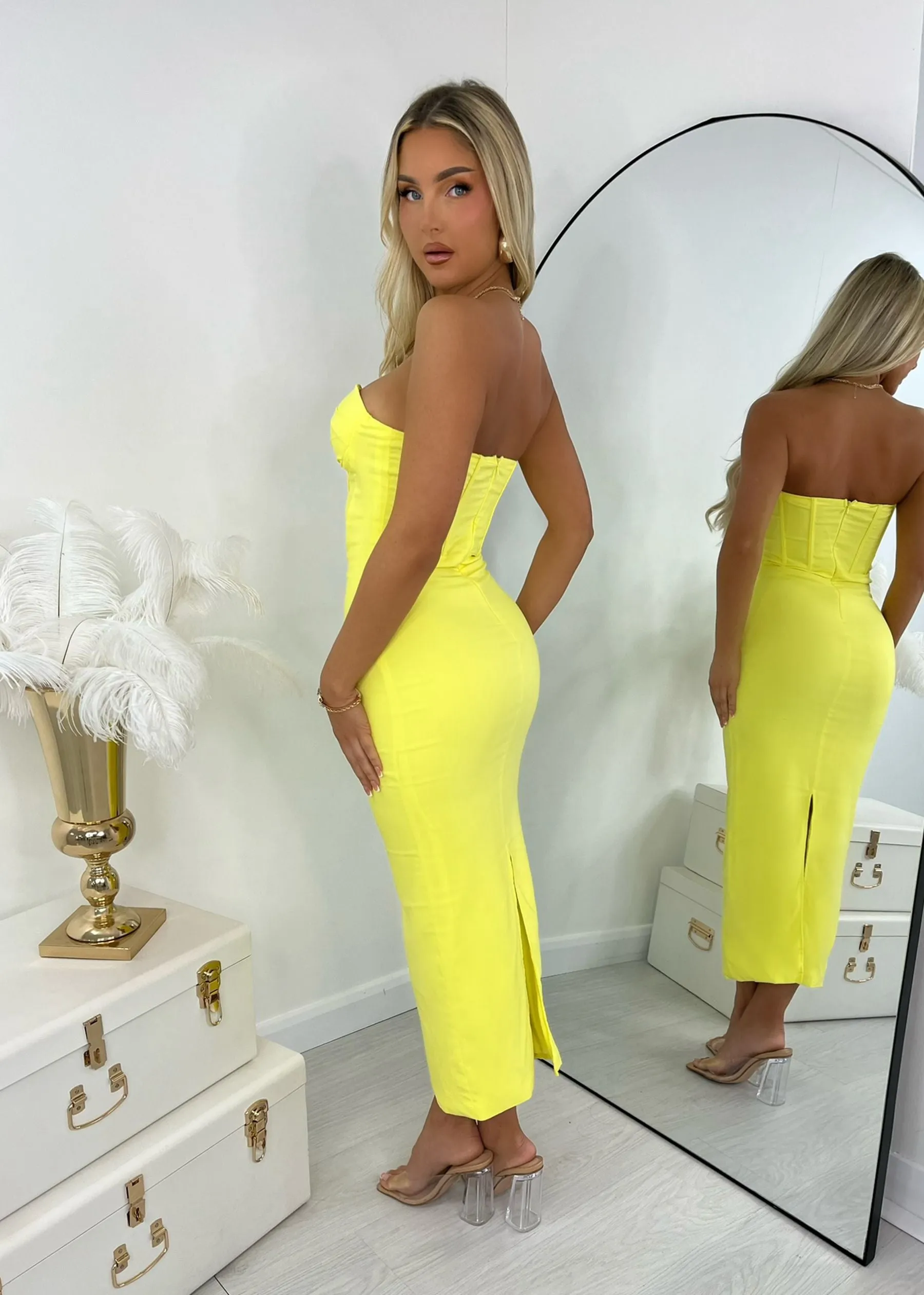 Sweeter Than Honey Midi Dress - Yellow