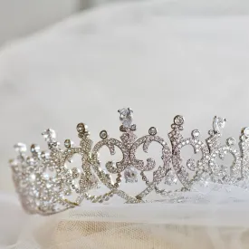 T164. royal bridal rhinestone crown tiara