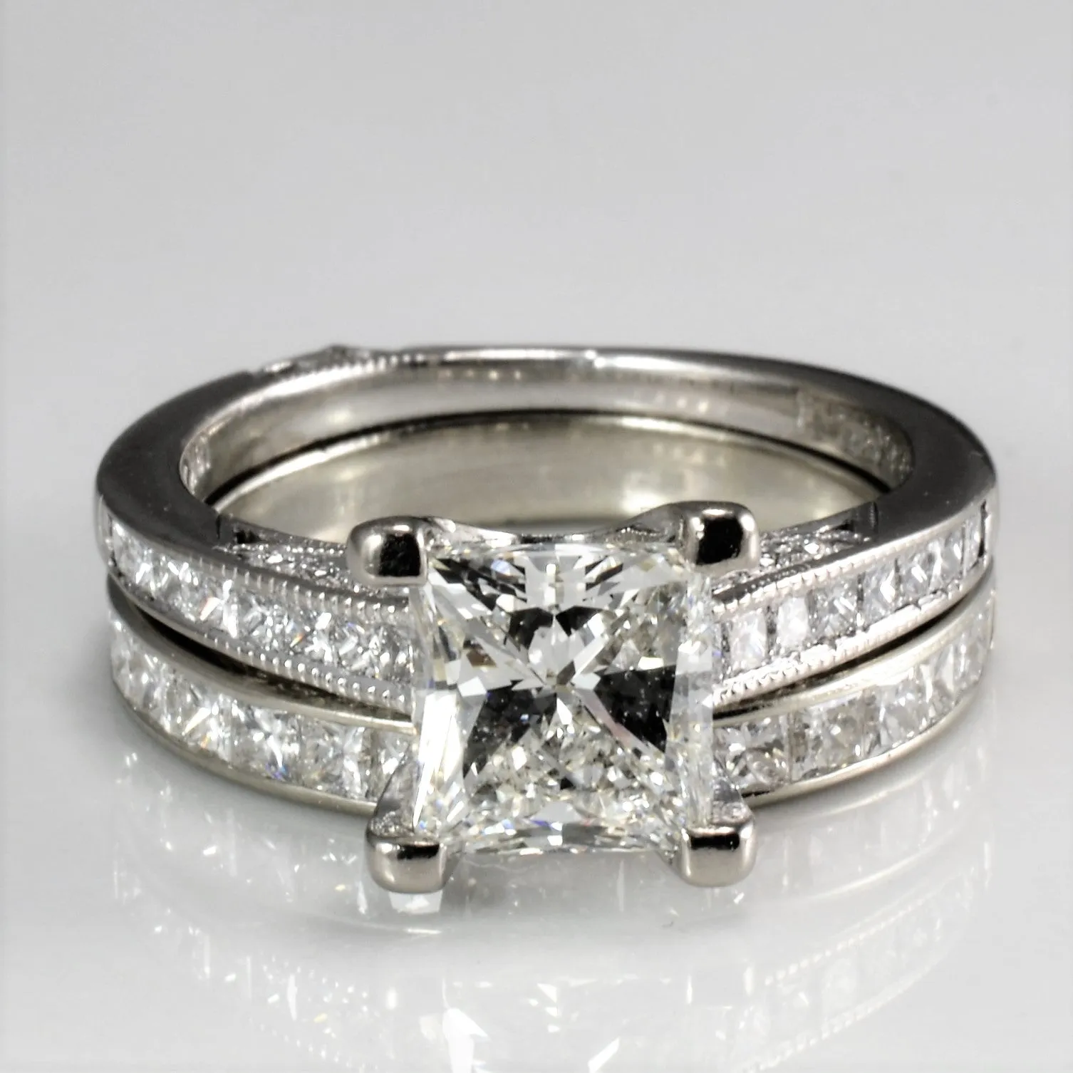 'Tacori' Cathedral Princess Diamond Wedding Set | 2.82 ctw, SZ 4.75 |