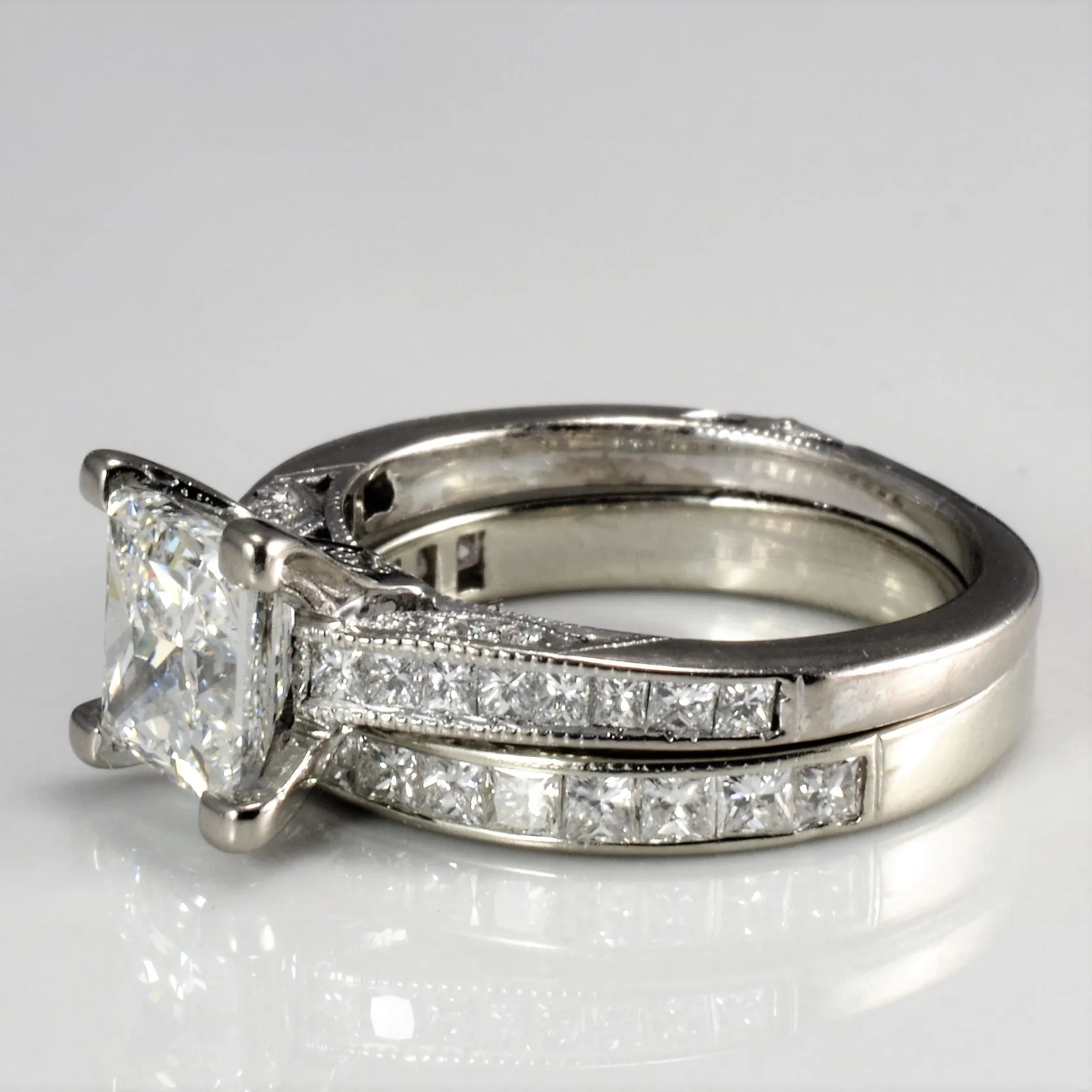 'Tacori' Cathedral Princess Diamond Wedding Set | 2.82 ctw, SZ 4.75 |