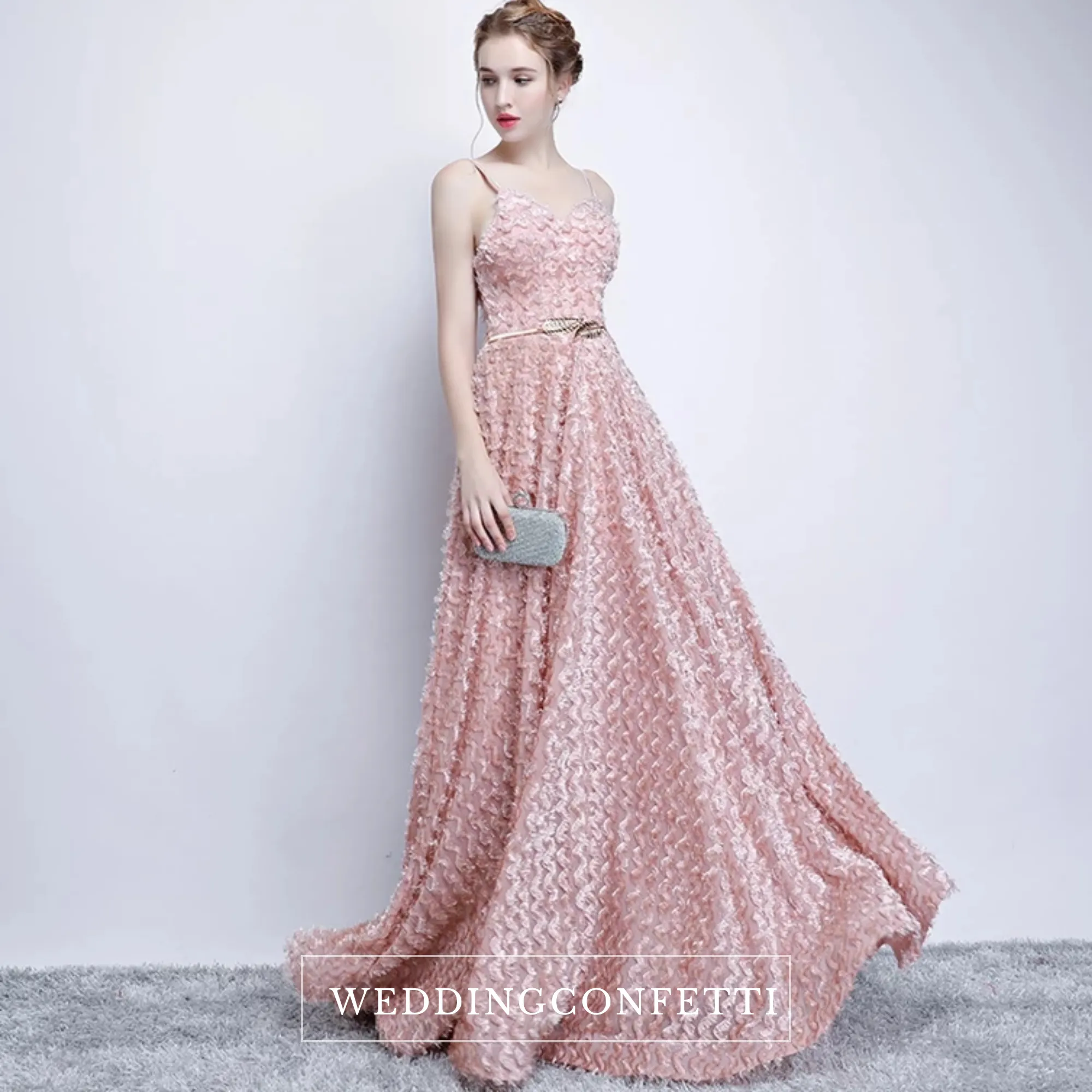 The Kerlaine Pink Sleeveless Gown