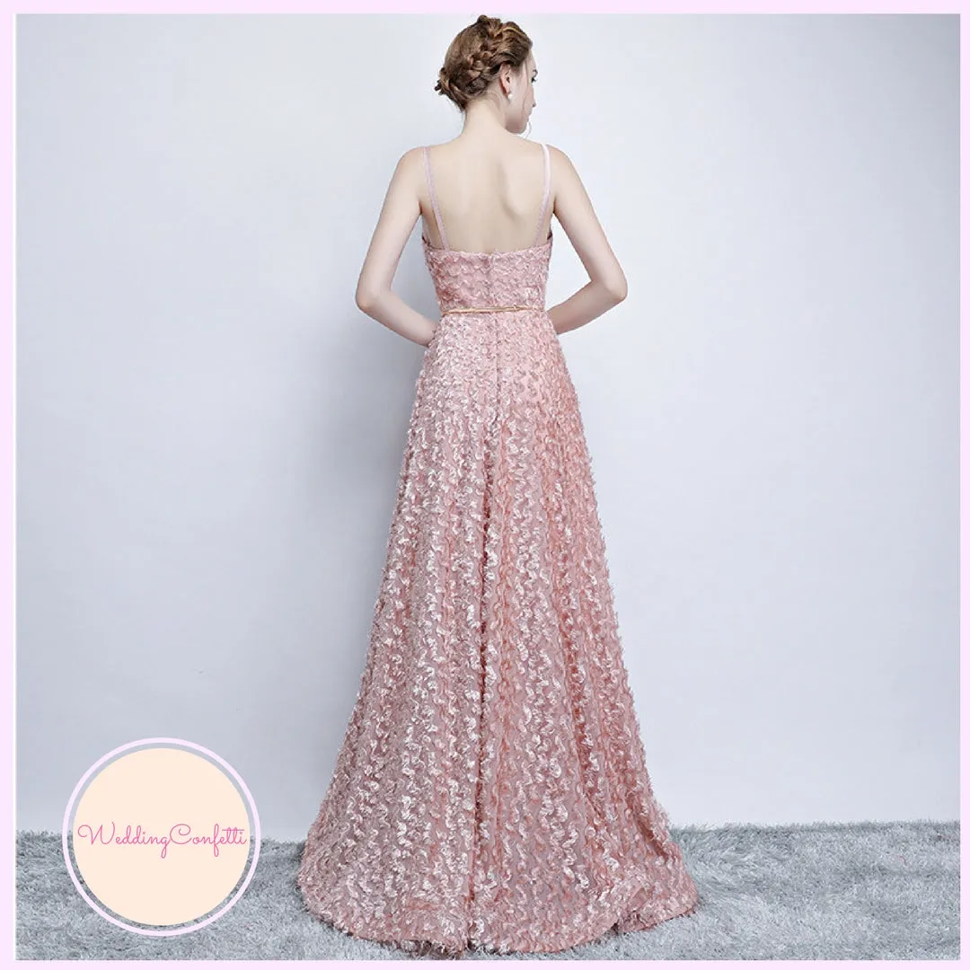 The Kerlaine Pink Sleeveless Gown