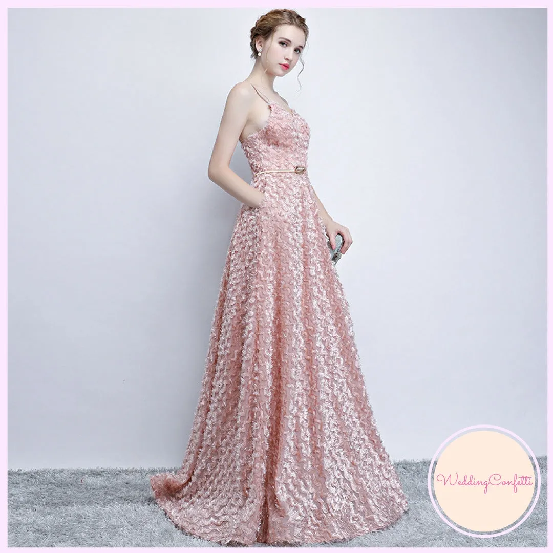 The Kerlaine Pink Sleeveless Gown