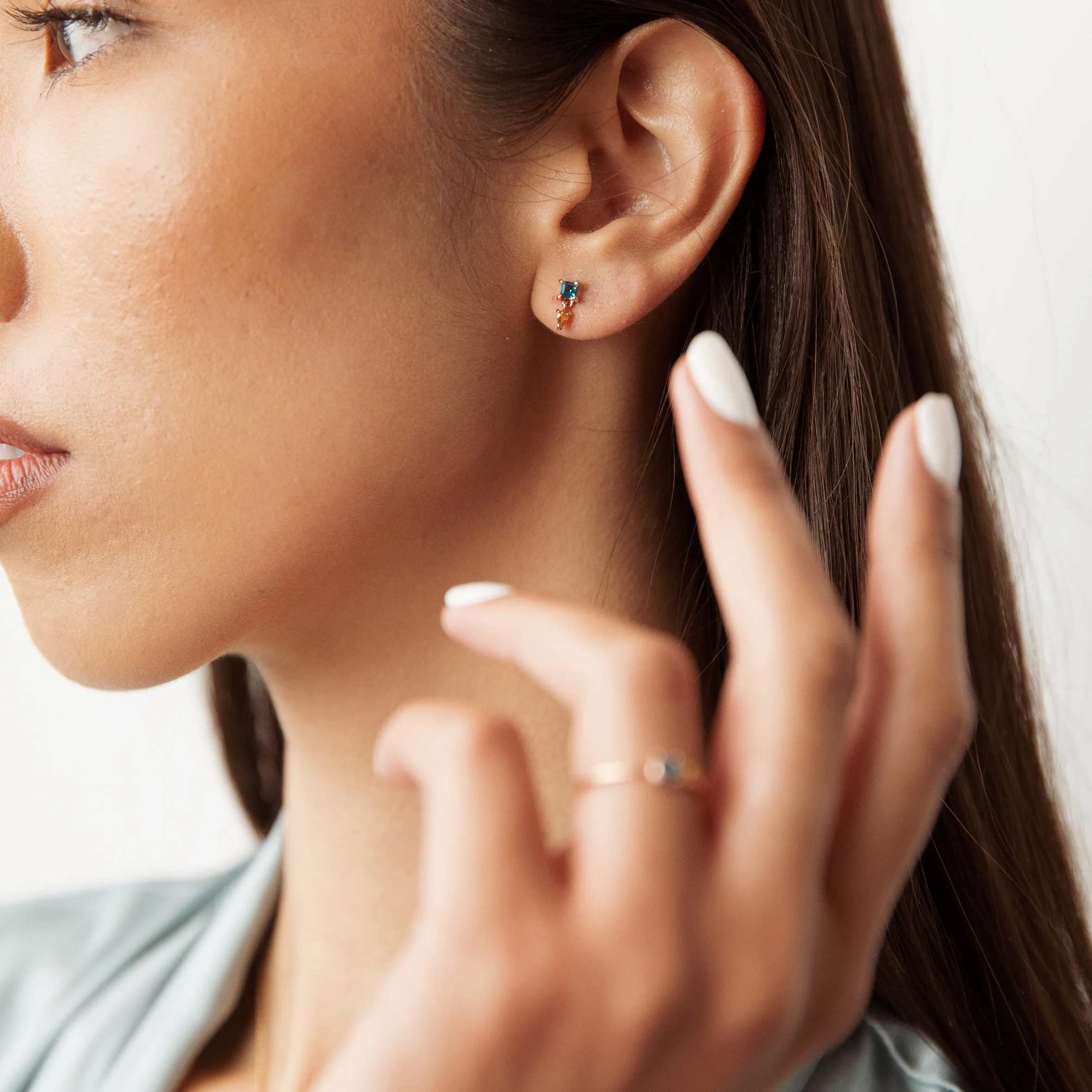 Two-piece trapeze Earrings - 14K/ 18K Gold