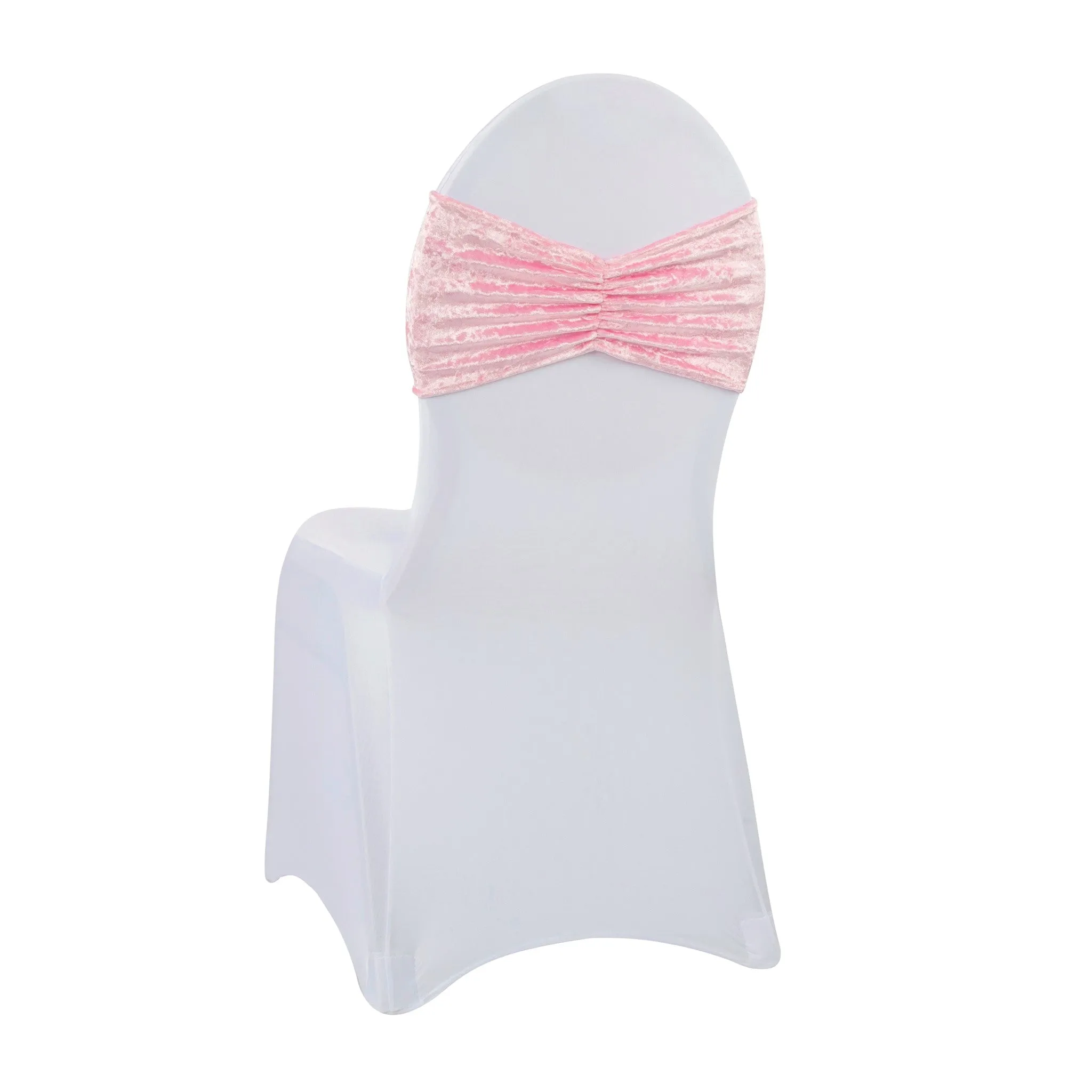 Velvet Ruffle Stretch Chair Band - Pink