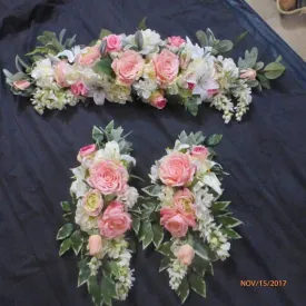 Wedding Arch and Tiebacks, Pink and white Rose Arbor Decorations