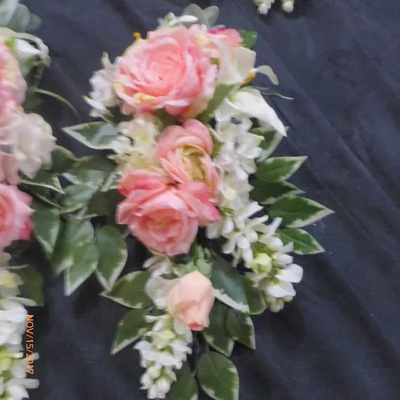 Wedding Arch and Tiebacks, Pink and white Rose Arbor Decorations