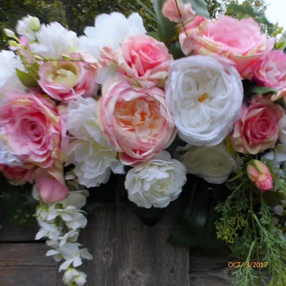 Wedding Arch Flowers, Pink and white Rose Wedding Flowers, Wedding backdrop