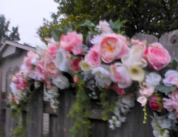 Wedding Arch Flowers, Pink and white Rose Wedding Flowers, Wedding backdrop