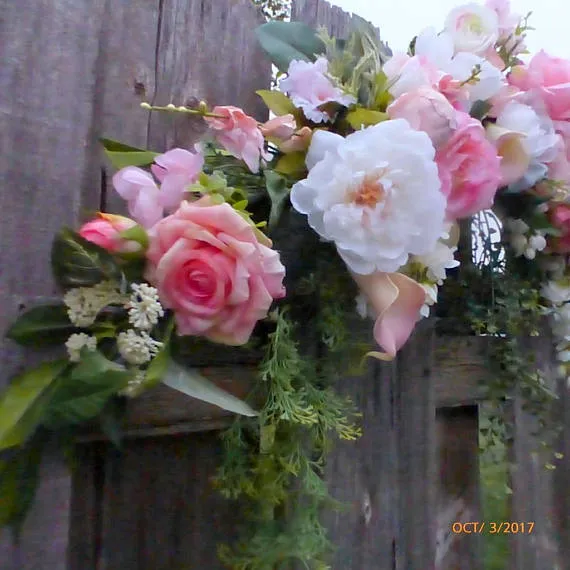 Wedding Arch Flowers, Pink and white Rose Wedding Flowers, Wedding backdrop