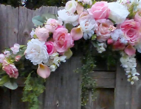 Wedding Arch Flowers, Pink and white Rose Wedding Flowers, Wedding backdrop