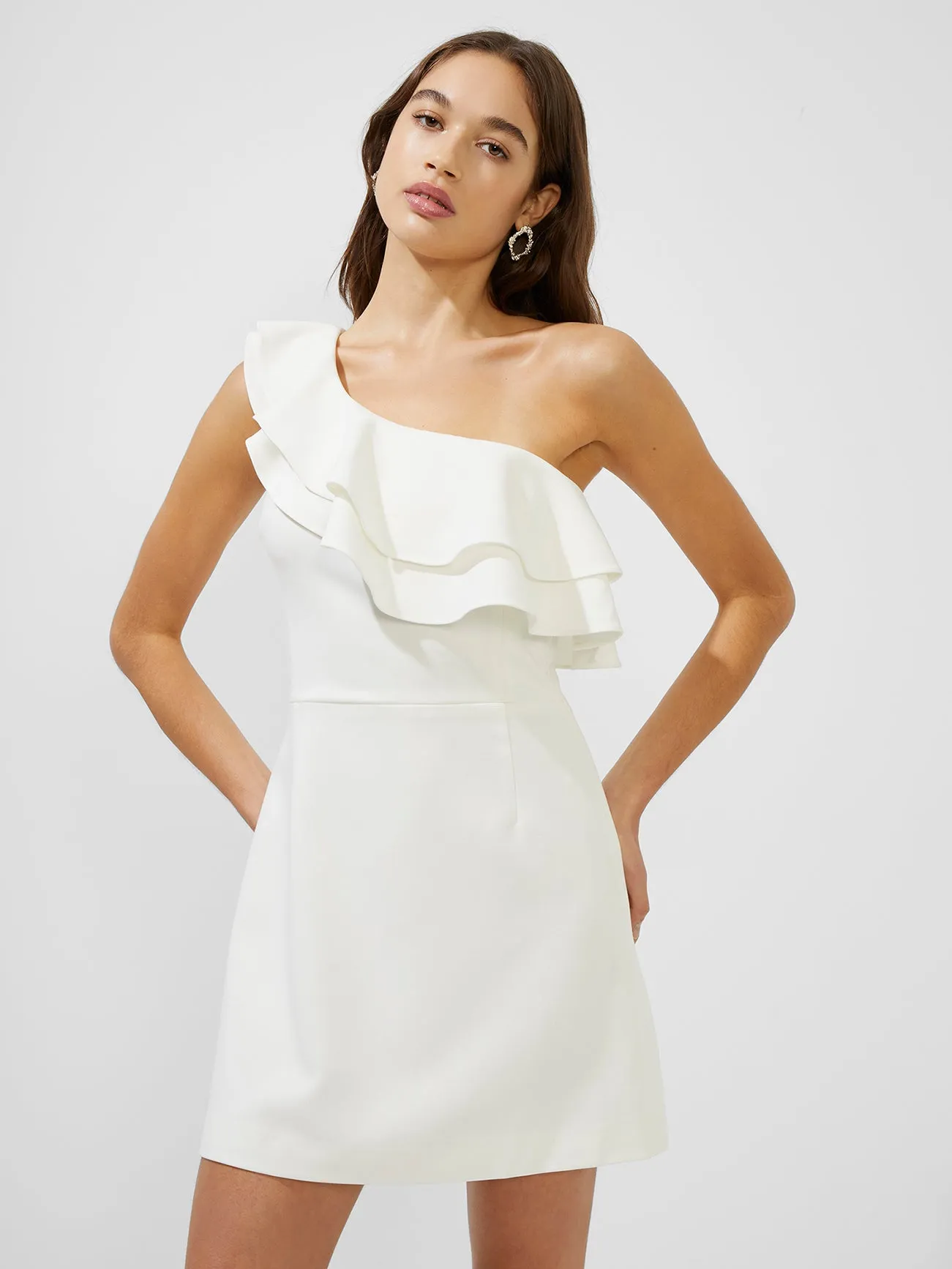 Whisper Asymmetric Ruffle Dress